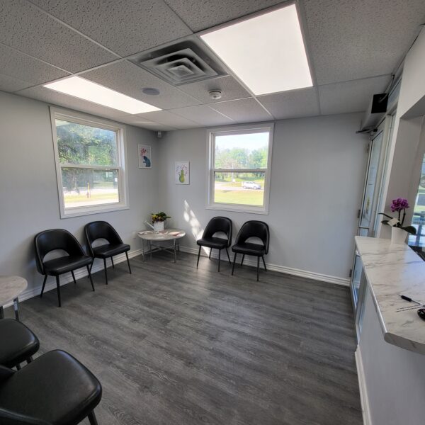 Modern Canadian office reception area built as part of a commercial fit-out