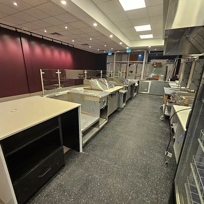 Mezza branded counter and millwork